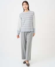 NGFCF63200 GIANNI LO GIUDICE(ジャンニ ロ ジュディチェ) [洗える]T/Cエコボーダーニット ライトグレー