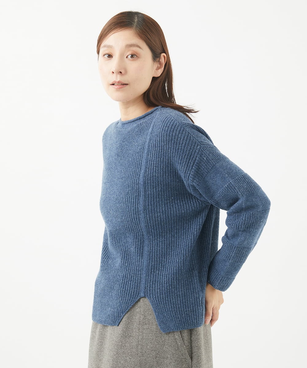 NGFEA20190 GIANNI LO GIUDICE(ジャンニ ロ ジュディチェ) [洗える]ファンシーカラーニット ネイビー