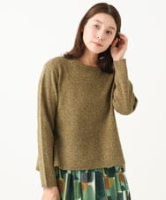NGFEB51260 GIANNI LO GIUDICE(ジャンニ ロ ジュディチェ) [洗える]ラグランジェニットプルオーバー ブラウンイエロー