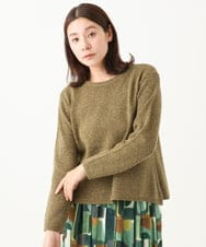 NGFEB51260 GIANNI LO GIUDICE(ジャンニ ロ ジュディチェ) [洗える]ラグランジェニットプルオーバー ブラウンイエロー