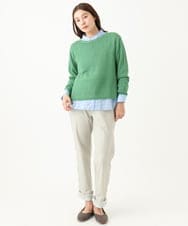 NGFEB51260 GIANNI LO GIUDICE(ジャンニ ロ ジュディチェ) [洗える]ラグランジェニットプルオーバー グリーン