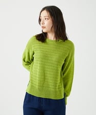 NGFED11260 GIANNI LO GIUDICE(ジャンニ ロ ジュディチェ) [洗える]コットン杢ニット ライトグリーン