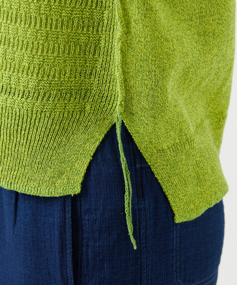 NGFED11260 GIANNI LO GIUDICE(ジャンニ ロ ジュディチェ) [洗える]コットン杢ニット ライトグリーン