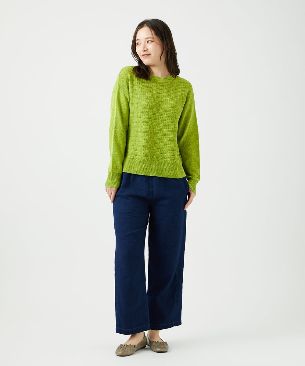 NGFED11260 GIANNI LO GIUDICE(ジャンニ ロ ジュディチェ) [洗える]コットン杢ニット ライトグリーン