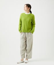 NGFED11260 GIANNI LO GIUDICE(ジャンニ ロ ジュディチェ) [洗える]コットン杢ニット ライトグリーン