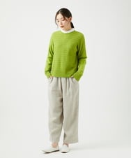 NGFED11260 GIANNI LO GIUDICE(ジャンニ ロ ジュディチェ) [洗える]コットン杢ニット ライトグリーン