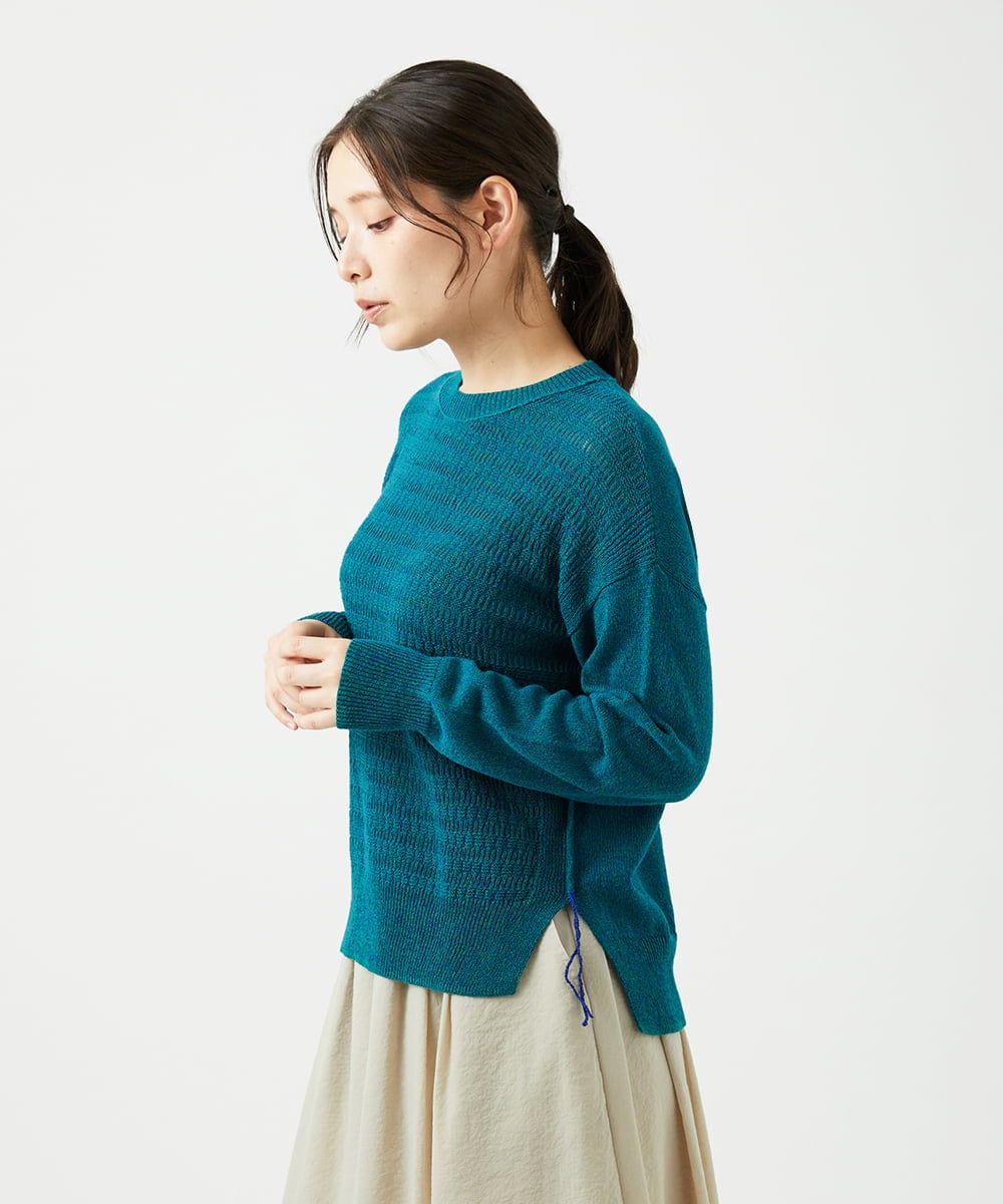 NGFED11260 GIANNI LO GIUDICE(ジャンニ ロ ジュディチェ) [洗える]コットン杢ニット グリーン