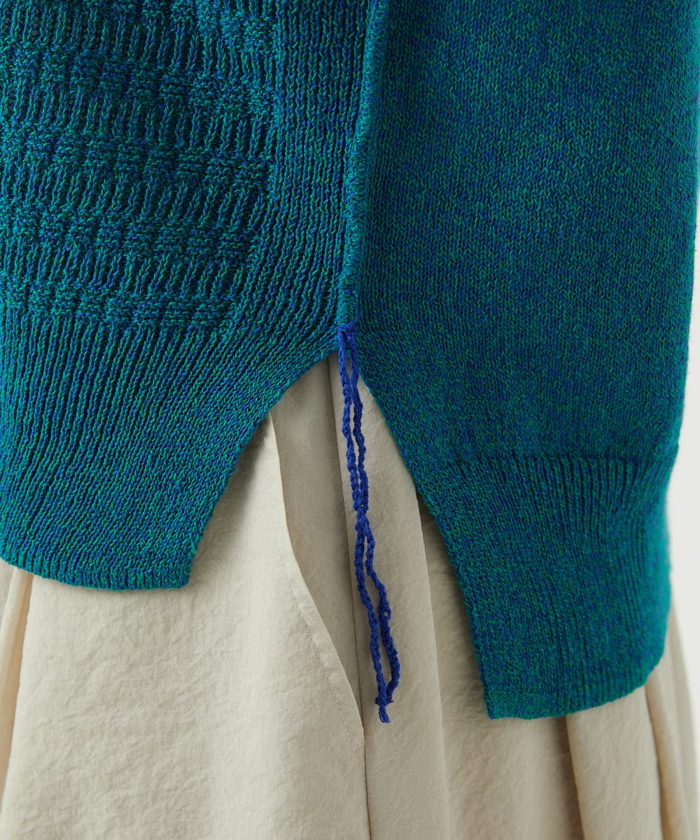 NGFED11260 GIANNI LO GIUDICE(ジャンニ ロ ジュディチェ) [洗える]コットン杢ニット グリーン