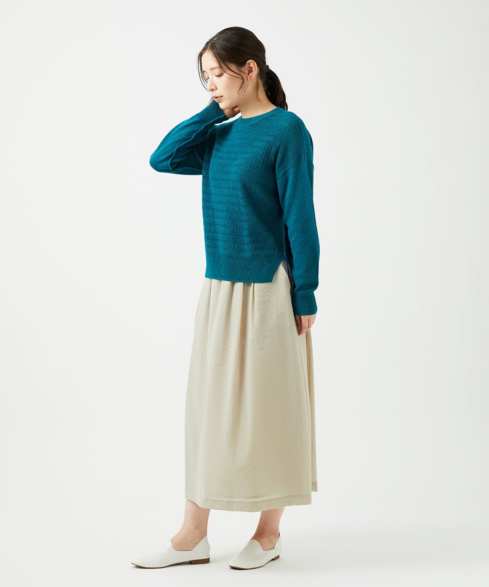 NGFED11260 GIANNI LO GIUDICE(ジャンニ ロ ジュディチェ) [洗える]コットン杢ニット グリーン