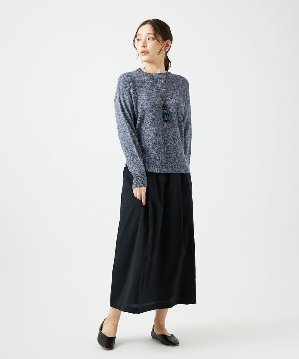 NGFED11260 GIANNI LO GIUDICE(ジャンニ ロ ジュディチェ) [洗える]コットン杢ニット ネイビー