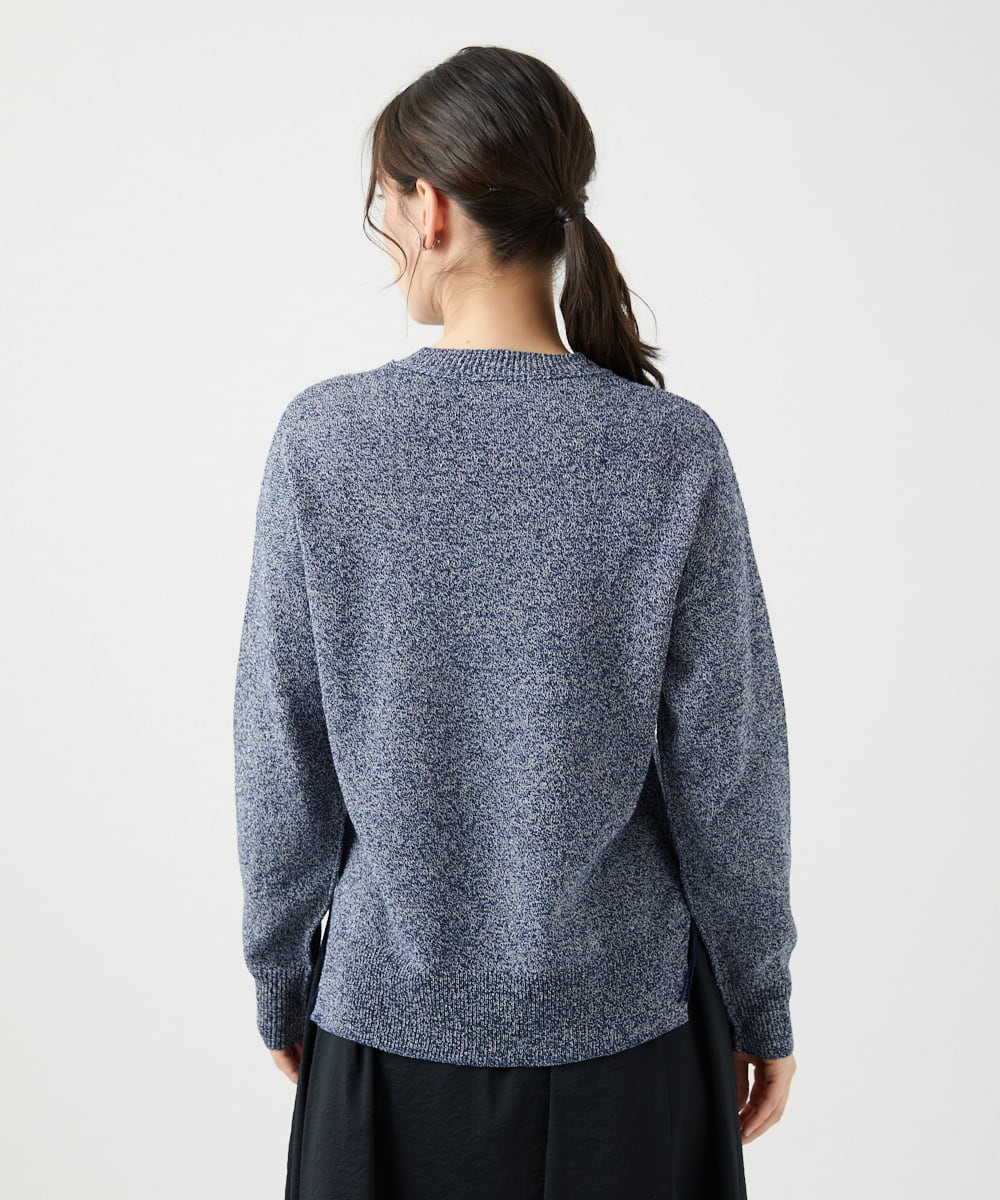 NGFED11260 GIANNI LO GIUDICE(ジャンニ ロ ジュディチェ) [洗える]コットン杢ニット ネイビー