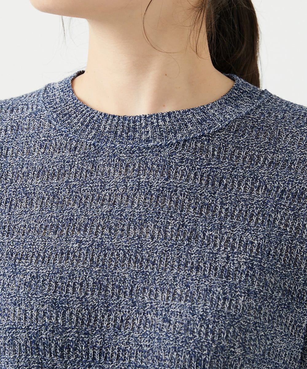 NGFED11260 GIANNI LO GIUDICE(ジャンニ ロ ジュディチェ) [洗える]コットン杢ニット ネイビー