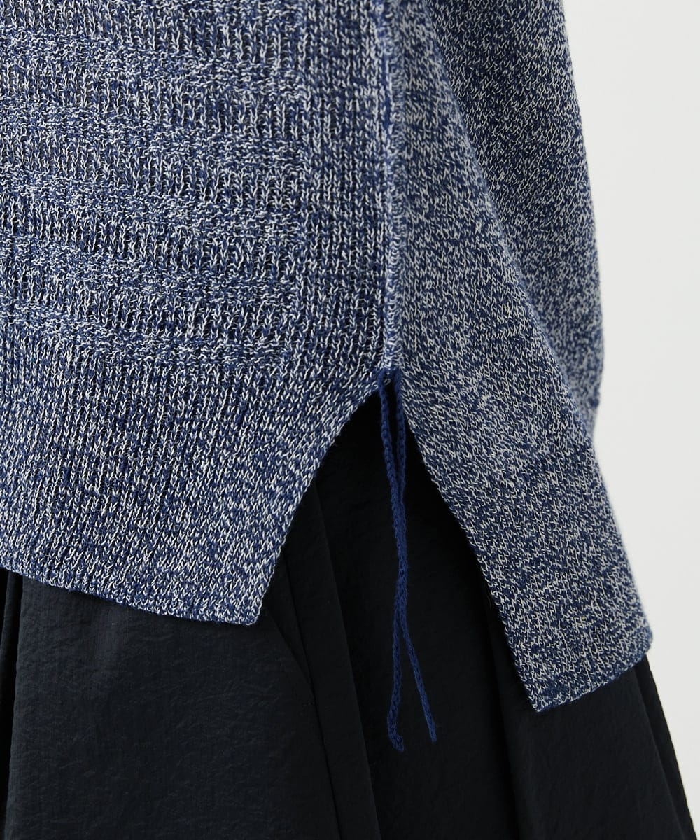 NGFED11260 GIANNI LO GIUDICE(ジャンニ ロ ジュディチェ) [洗える]コットン杢ニット ネイビー