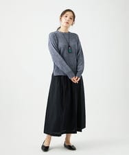 NGFED11260 GIANNI LO GIUDICE(ジャンニ ロ ジュディチェ) [洗える]コットン杢ニット ネイビー