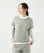 NGFED12270 GIANNI LO GIUDICE(ジャンニ ロ ジュディチェ) 綿麻ニットベスト グリーン