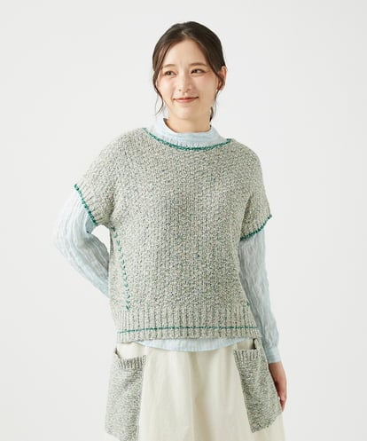 NGFED12270 GIANNI LO GIUDICE 綿麻ニットベスト