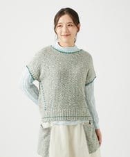 NGFED12270 GIANNI LO GIUDICE(ジャンニ ロ ジュディチェ) 綿麻ニットベスト グリーン