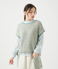 NGFED12270 GIANNI LO GIUDICE(ジャンニ ロ ジュディチェ) 綿麻ニットベスト グリーン