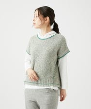 NGFED12270 GIANNI LO GIUDICE(ジャンニ ロ ジュディチェ) 綿麻ニットベスト グリーン