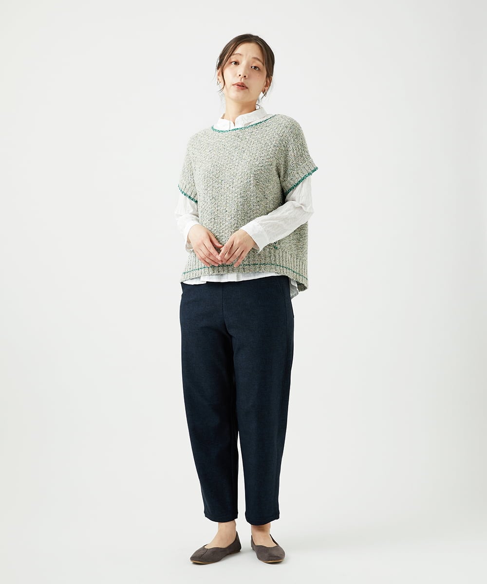 NGFED12270 GIANNI LO GIUDICE(ジャンニ ロ ジュディチェ) 綿麻ニットベスト グリーン