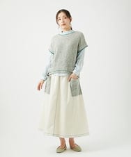 NGFED12270 GIANNI LO GIUDICE(ジャンニ ロ ジュディチェ) 綿麻ニットベスト グリーン