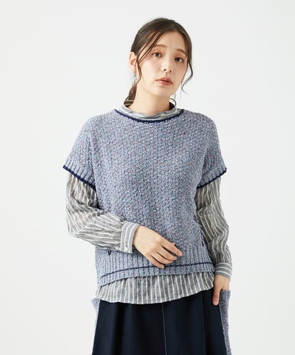 NGFED12270 GIANNI LO GIUDICE 綿麻ニットベスト