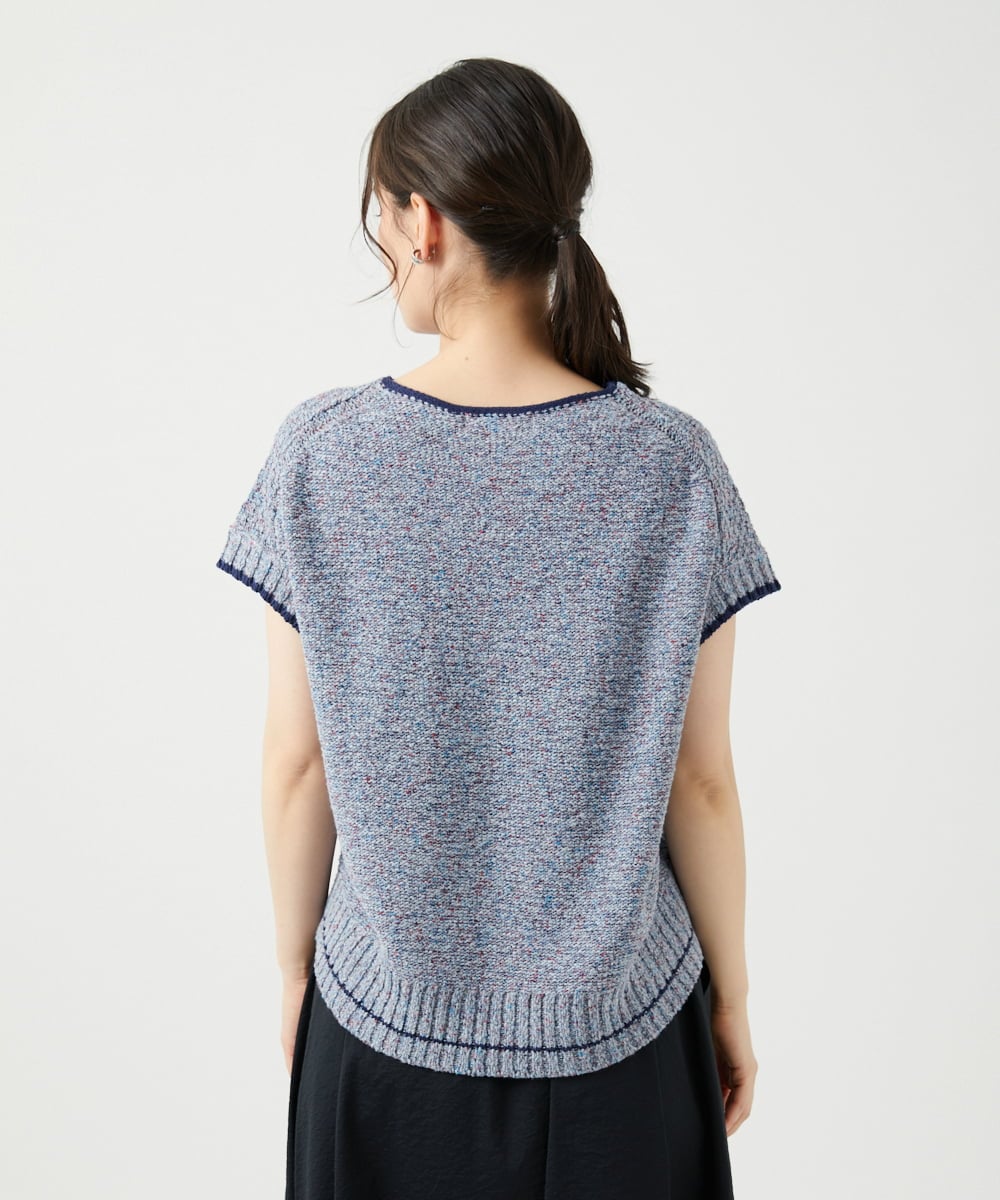 NGFED12270 GIANNI LO GIUDICE(ジャンニ ロ ジュディチェ) 綿麻ニットベスト ブルー