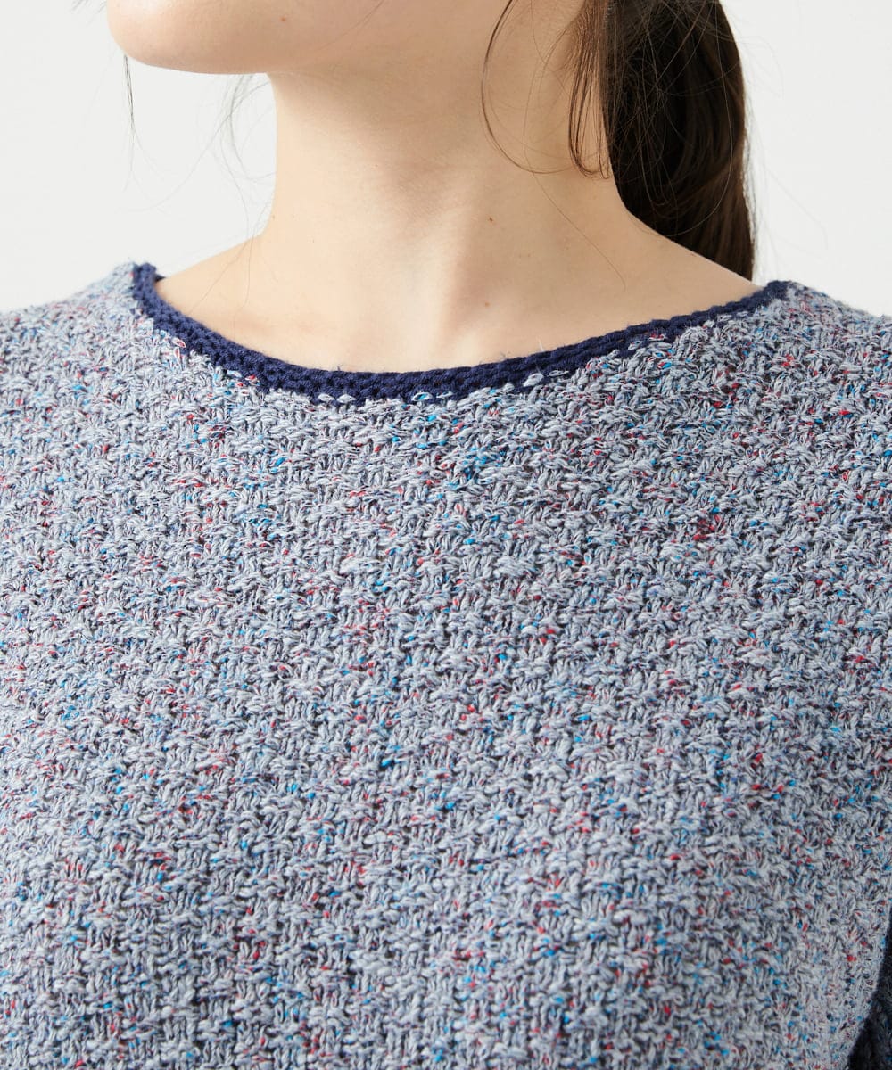 NGFED12270 GIANNI LO GIUDICE(ジャンニ ロ ジュディチェ) 綿麻ニットベスト ブルー