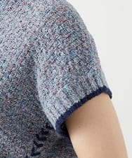 NGFED12270 GIANNI LO GIUDICE(ジャンニ ロ ジュディチェ) 綿麻ニットベスト ブルー