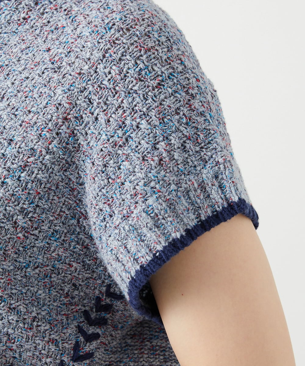 NGFED12270 GIANNI LO GIUDICE(ジャンニ ロ ジュディチェ) 綿麻ニットベスト ブルー