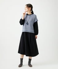 NGFED12270 GIANNI LO GIUDICE(ジャンニ ロ ジュディチェ) 綿麻ニットベスト ブルー