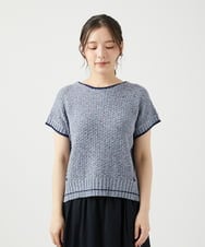 NGFED12270 GIANNI LO GIUDICE(ジャンニ ロ ジュディチェ) 綿麻ニットベスト ブルー