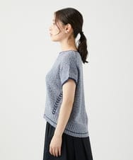 NGFED12270 GIANNI LO GIUDICE(ジャンニ ロ ジュディチェ) 綿麻ニットベスト ブルー