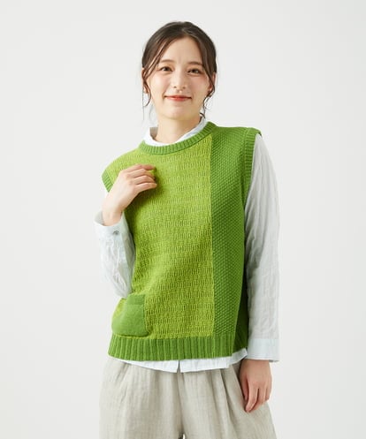 NGFEF13250 GIANNI LO GIUDICE [洗える]コットン杢ニットベスト