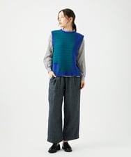 NGFEF13250 GIANNI LO GIUDICE(ジャンニ ロ ジュディチェ) [洗える]コットン杢ニットベスト グリーン