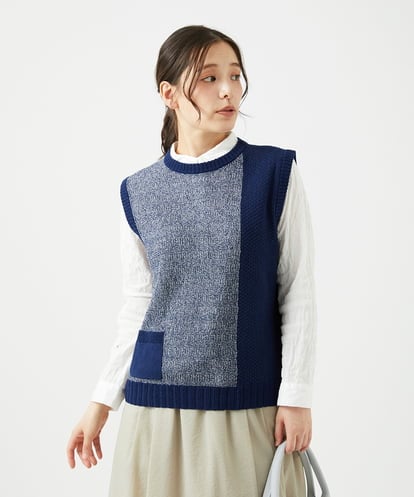 NGFEF13250 GIANNI LO GIUDICE [洗える]コットン杢ニットベスト