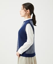 NGFEF13250 GIANNI LO GIUDICE(ジャンニ ロ ジュディチェ) [洗える]コットン杢ニットベスト ネイビー