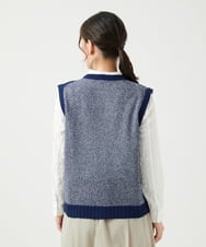 NGFEF13250 GIANNI LO GIUDICE(ジャンニ ロ ジュディチェ) [洗える]コットン杢ニットベスト ネイビー