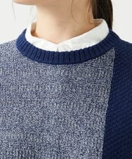 NGFEF13250 GIANNI LO GIUDICE(ジャンニ ロ ジュディチェ) [洗える]コットン杢ニットベスト ネイビー