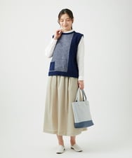 NGFEF13250 GIANNI LO GIUDICE(ジャンニ ロ ジュディチェ) [洗える]コットン杢ニットベスト ネイビー