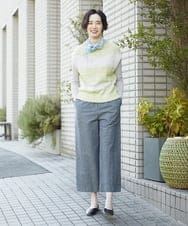 NGFET01230 GIANNI LO GIUDICE(ジャンニ ロ ジュディチェ) [日本製]綿ギマボーダーニットベスト グリーン