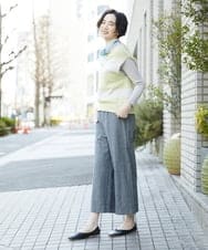 NGFET01230 GIANNI LO GIUDICE(ジャンニ ロ ジュディチェ) [日本製]綿ギマボーダーニットベスト グリーン