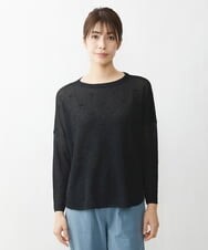 NGFET20270 GIANNI LO GIUDICE(ジャンニ ロ ジュディチェ) [洗える]デニットナッツプルオーバーニット ブラック