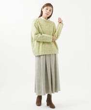 NGFEU32230 GIANNI LO GIUDICE(ジャンニ ロ ジュディチェ) [洗える・日本製]メンギマミックスニット グリーン