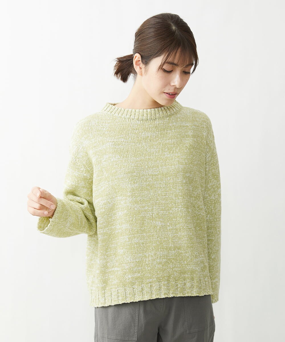 NGFEU32230 GIANNI LO GIUDICE(ジャンニ ロ ジュディチェ) [洗える・日本製]メンギマミックスニット グリーン