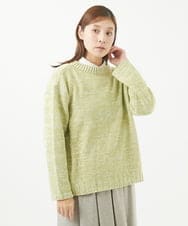 NGFEU32230 GIANNI LO GIUDICE(ジャンニ ロ ジュディチェ) [洗える・日本製]メンギマミックスニット グリーン