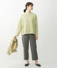 NGFEU32230 GIANNI LO GIUDICE(ジャンニ ロ ジュディチェ) [洗える・日本製]メンギマミックスニット グリーン