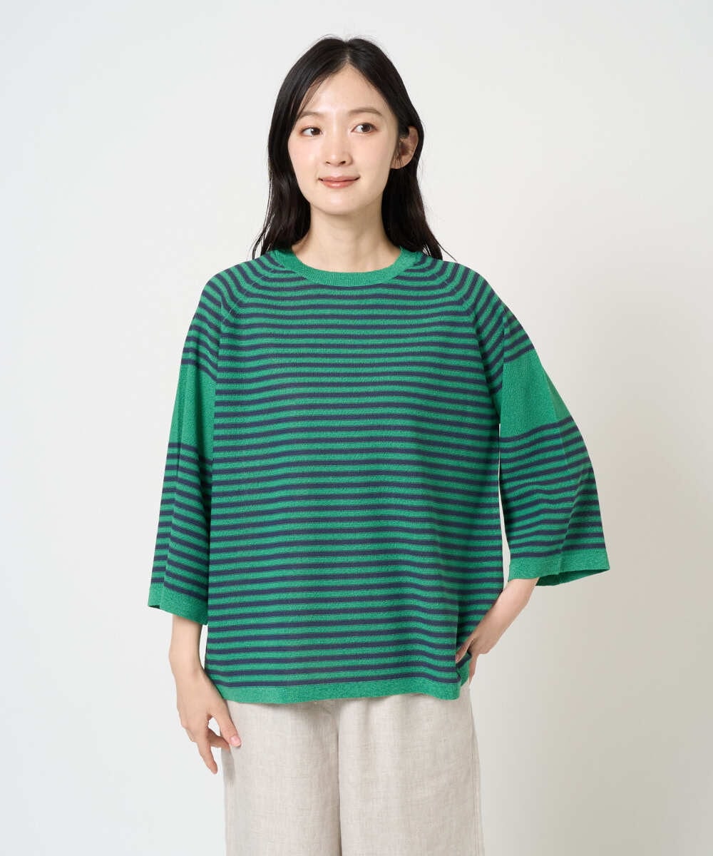 NGFGE40230 GIANNI LO GIUDICE(ジャンニ ロ ジュディチェ) [洗える]ペーパーヤーンニット グリーン