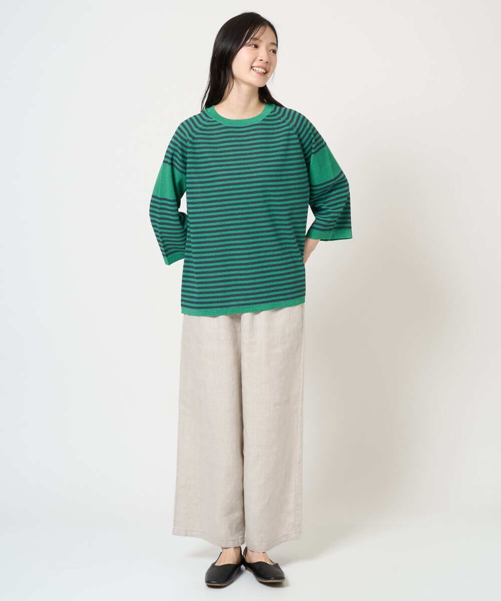 NGFGE40230 GIANNI LO GIUDICE(ジャンニ ロ ジュディチェ) [洗える]ペーパーヤーンニット ネイビー