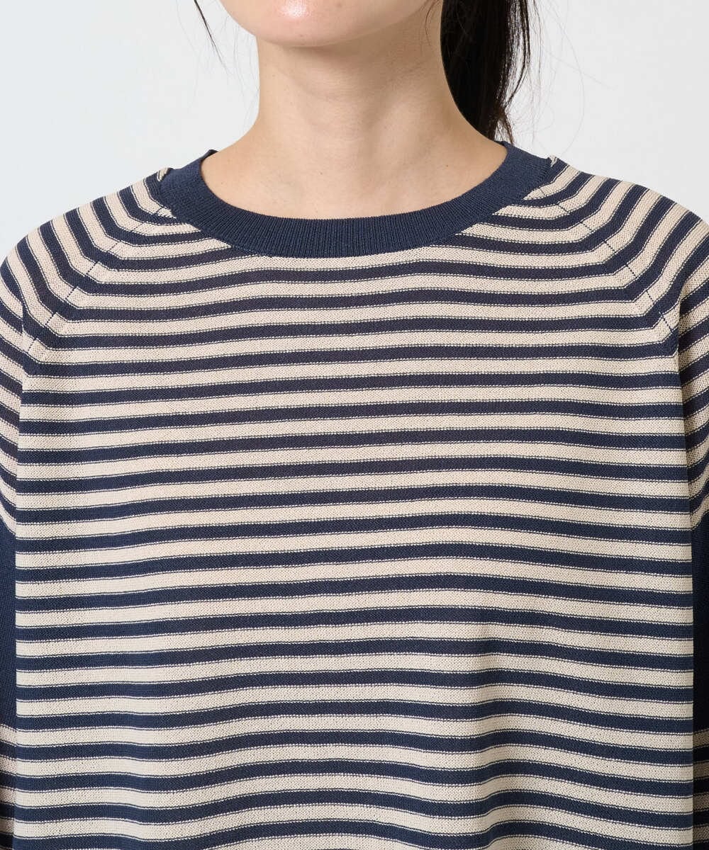 NGFGE40230 GIANNI LO GIUDICE(ジャンニ ロ ジュディチェ) [洗える]ペーパーヤーンニット ネイビー